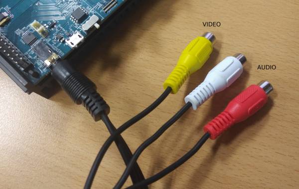 Figure 1 - Composite video cable connected to the ODROID-N2