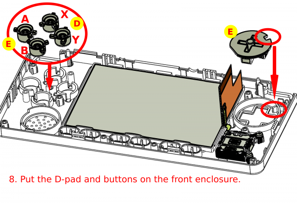 Figure 24 - Put the D-pad and buttons on the front enclosure