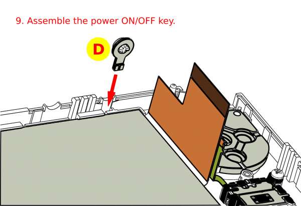 Figure 30 - Assemble the power button