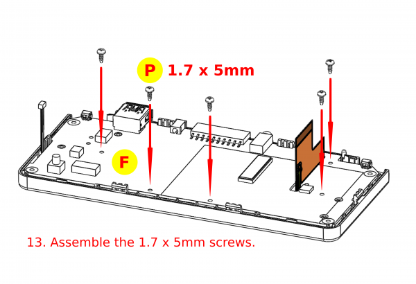 Figure 37 - Insert the 1.7 x 5mm screws