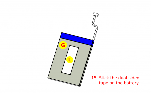 Figure 52 - Stick the dual-sided tape on the battery