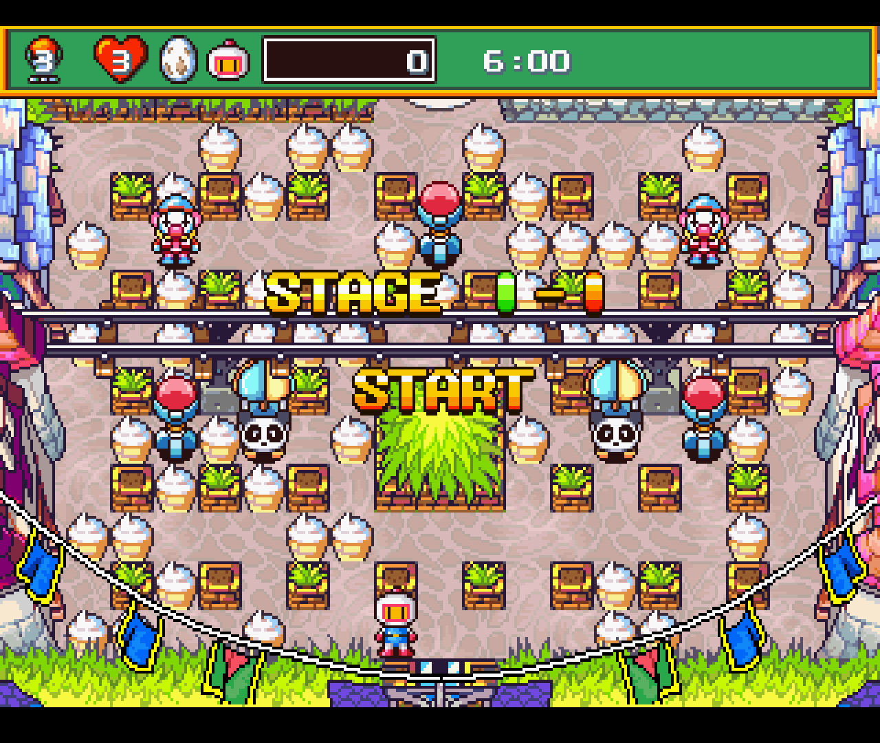 Figure 05 - Cute Animations, bright color, very good gameplay it won’t get any better than that when it comes to Bomberman