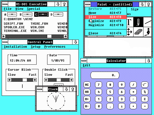 Figure 9 - Windows 2.0 under DOS for IBM PC