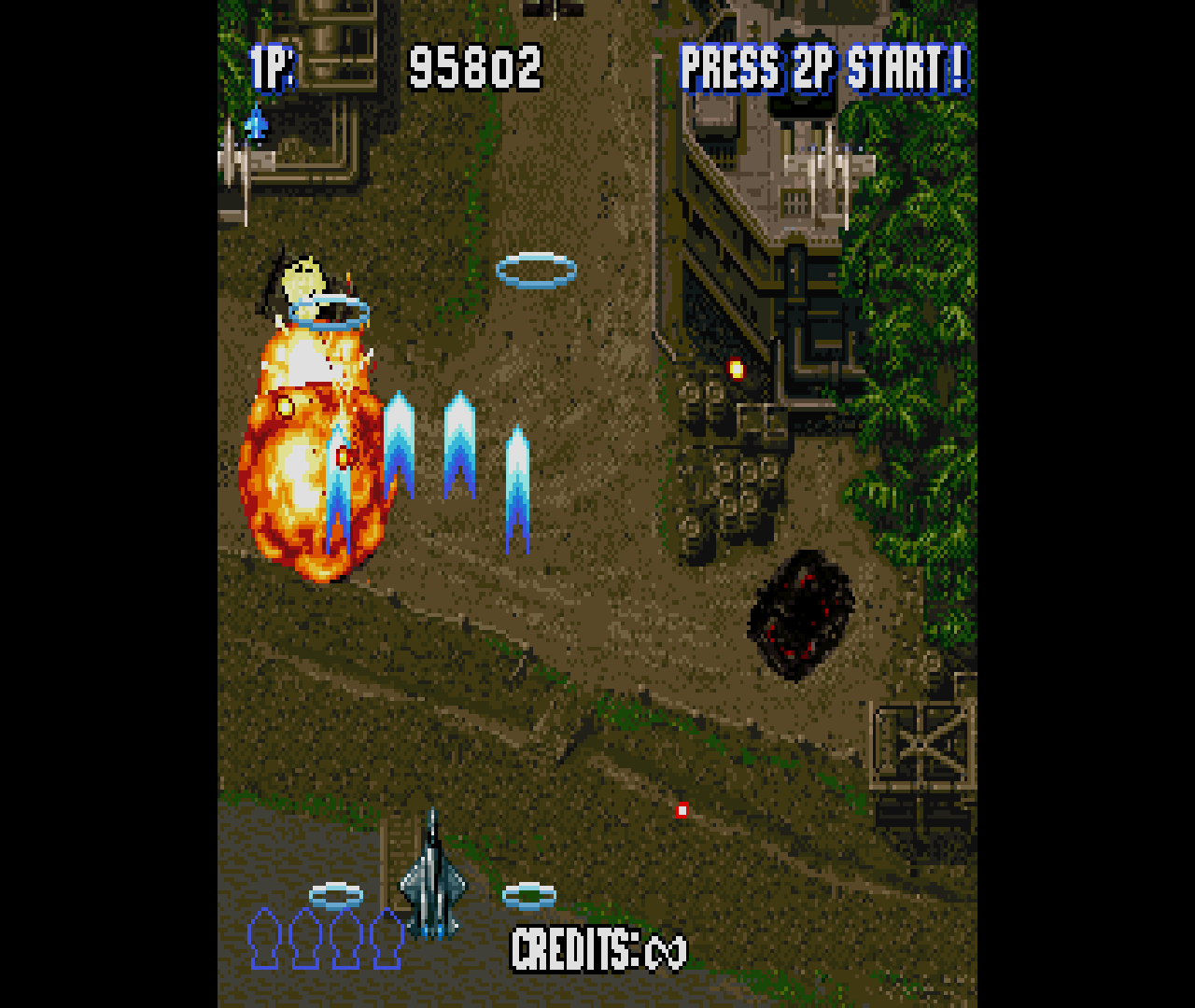 Figure 18 - Nice graphics and explosions but no parallax scrolling or transparency in this game