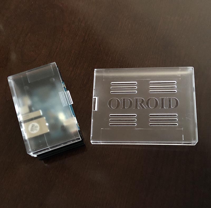Figure 2 - You only need one-half of the ODROID-HC1 clear case for protecting your ODROID-MC1 Solo.
