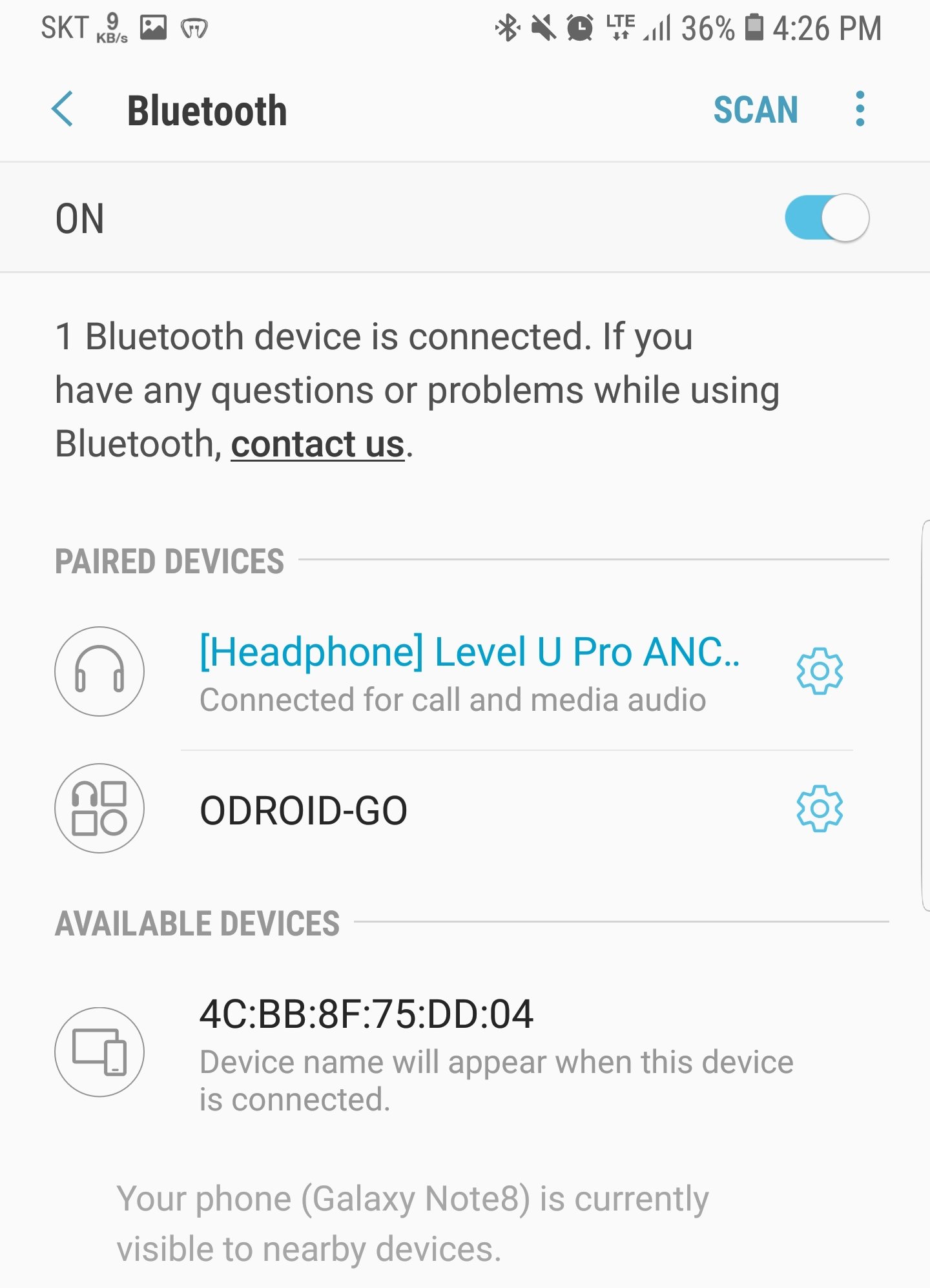 Figure 4 - Bluetooth Pairing with a Smartphone