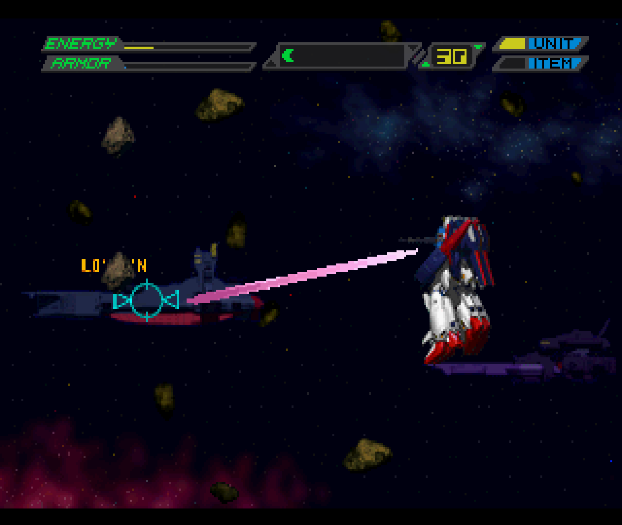Figure 17 - Aiming at an enemy in the background only works in Gangnam--erm--“Gundam-Style”