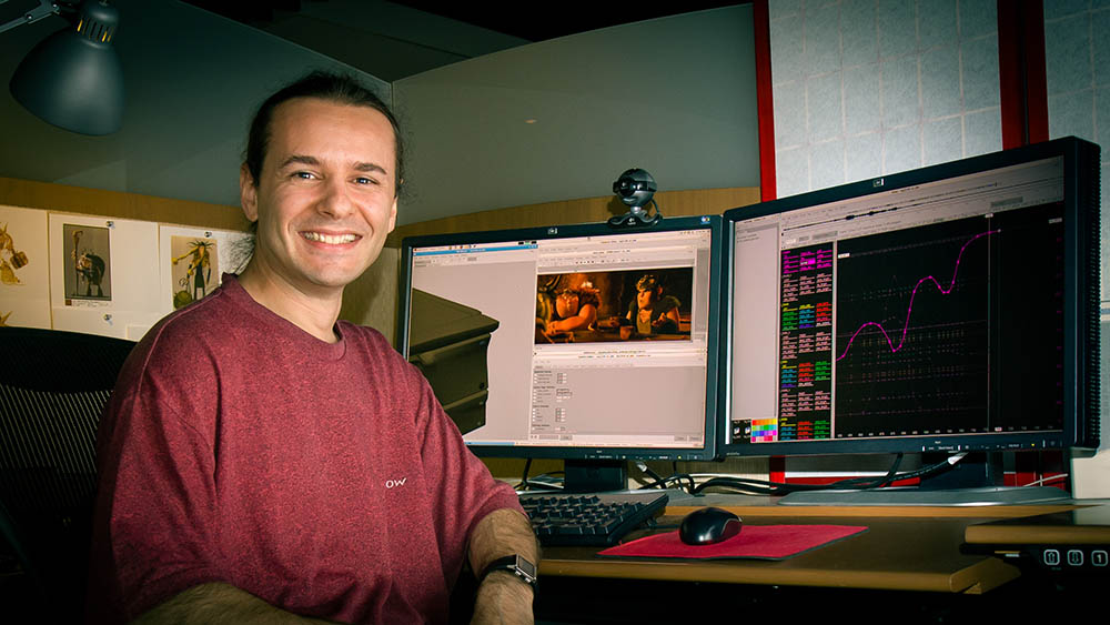 ODROID Magazine Figure 1 - Laurent at his workstation at DreamWorks Animation